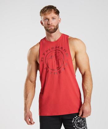 Camiseta Tirantes Gymshark Legacy Drop Arm Hombre Rojas | CO 3219XYU